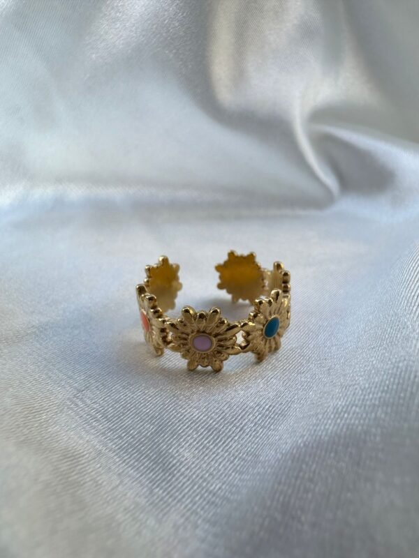 Bague fleur couleur