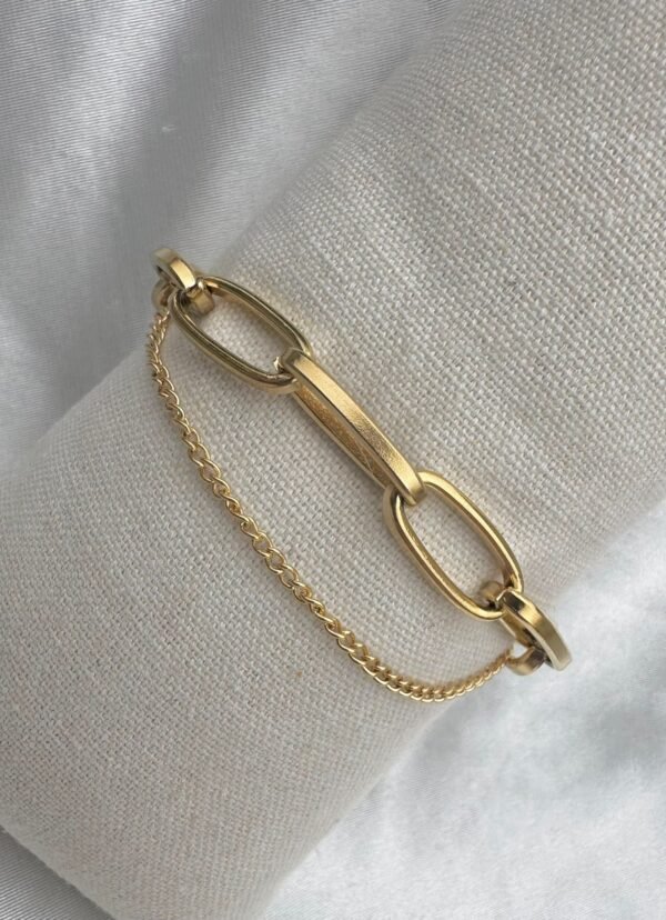Bracelet double chaines or